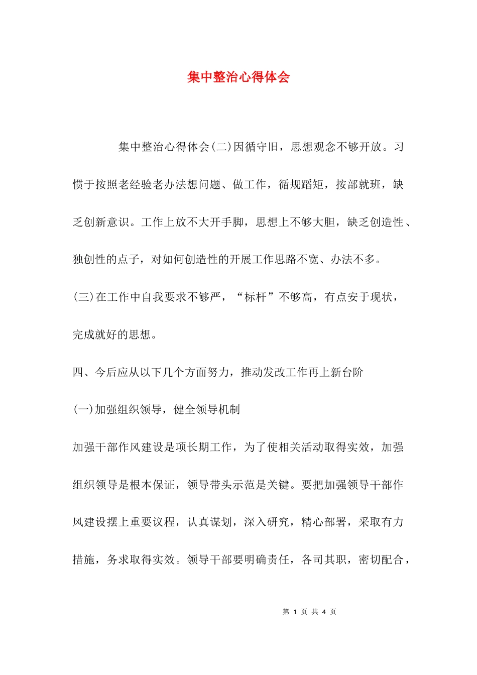 集中整治心得体会_第1页