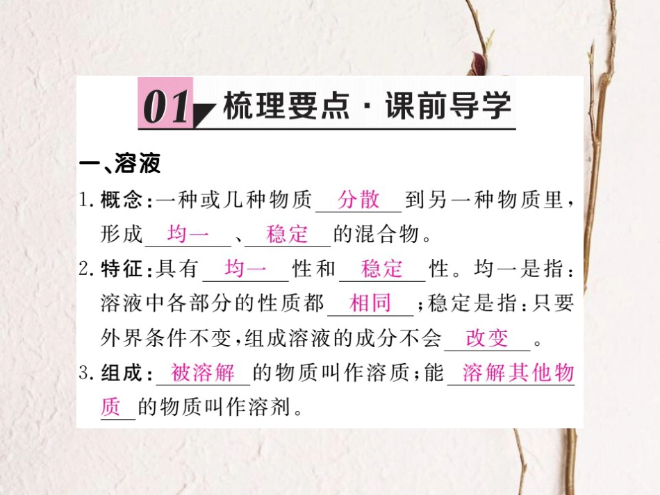 （贵州专）九年级化学下册 第九单元 课题1 溶液的形成复习课件 （新）新人教版_第2页