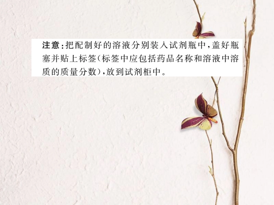 （贵州专）九年级化学下册 第九单元 实验活动5 一定质量分数的氯化钠溶液的配制复习课件 （新）新人教版_第3页