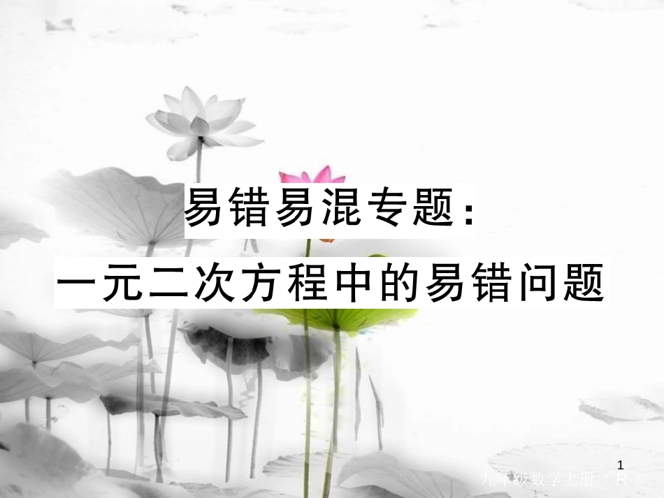 安徽省中考数学 易错易混专题 一元二次方程中的易错问题课件_第1页