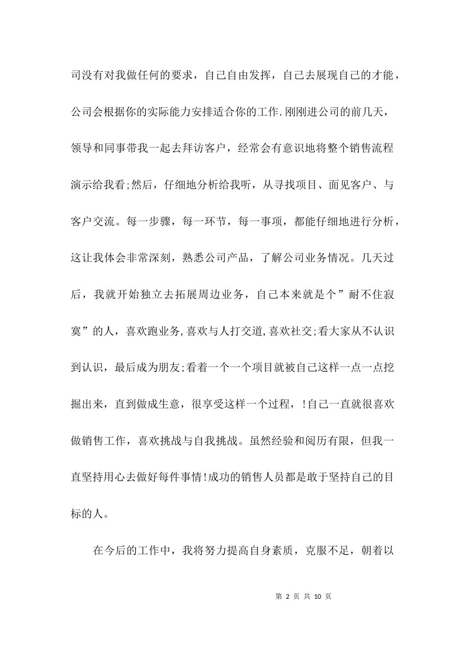 （精选）业务员的销售工作总结_第2页