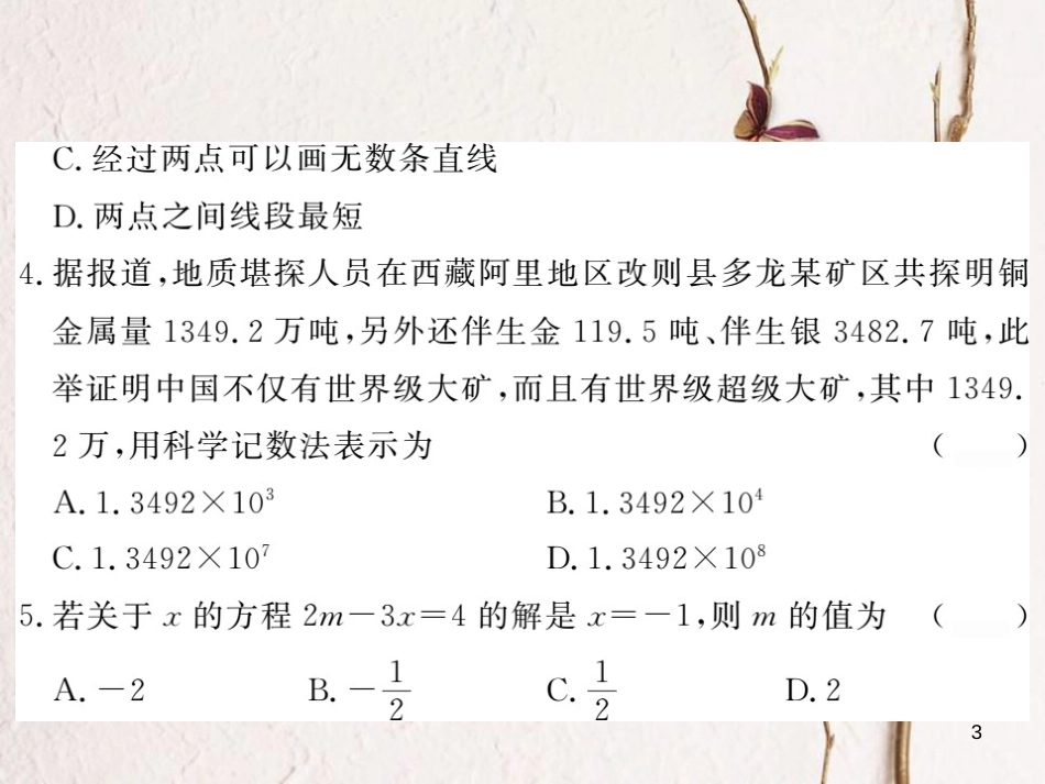 七年级数学上册 期末综合测试卷（一）课件 （新版）湘教版_第3页