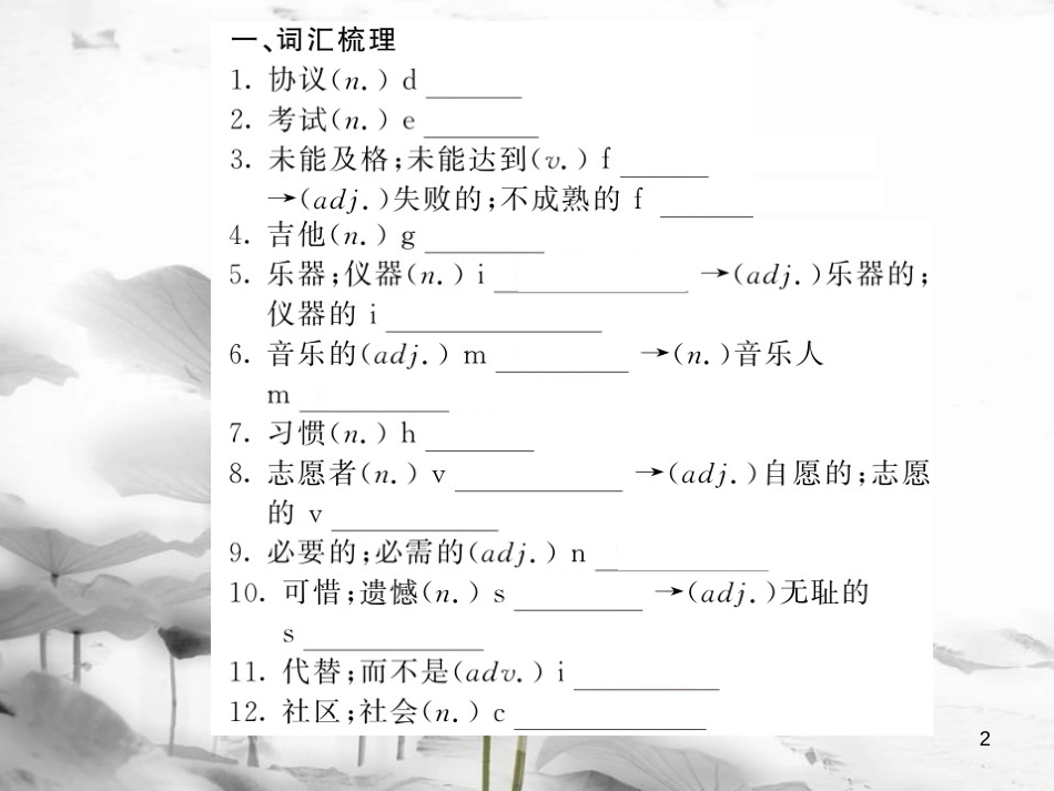 ogfAAA九年级英语上册 Module 6 Problems基础梳理课件 （新版）外研版_第2页