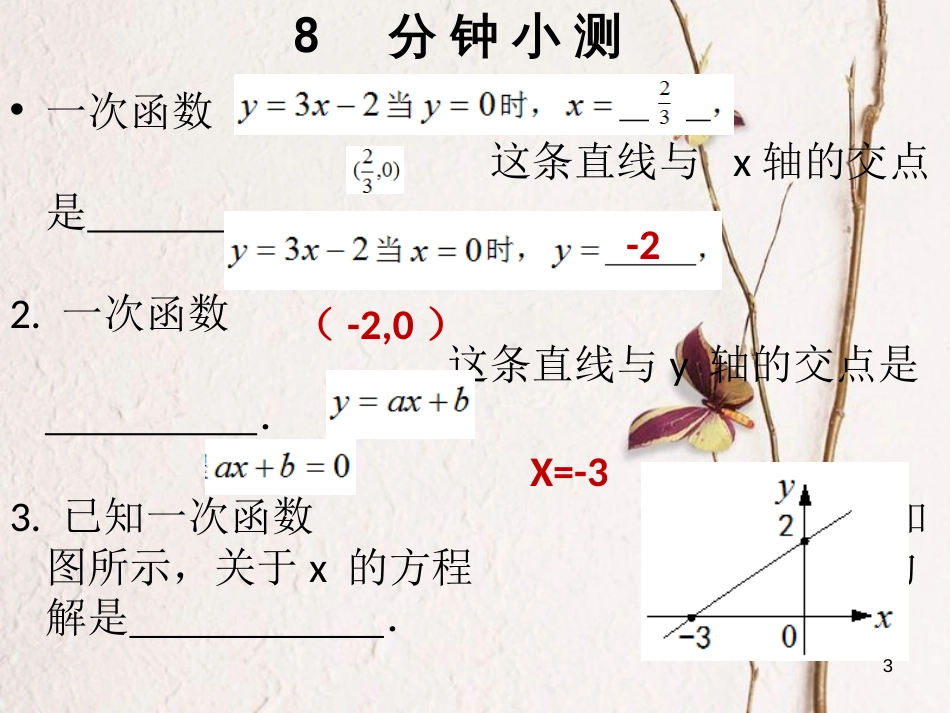 八年级数学下册 第十九章 一次函数 19.2.3 一次函数与方程、不等式 一次函数与一元一次方程课件 （新版）新人教版_第3页