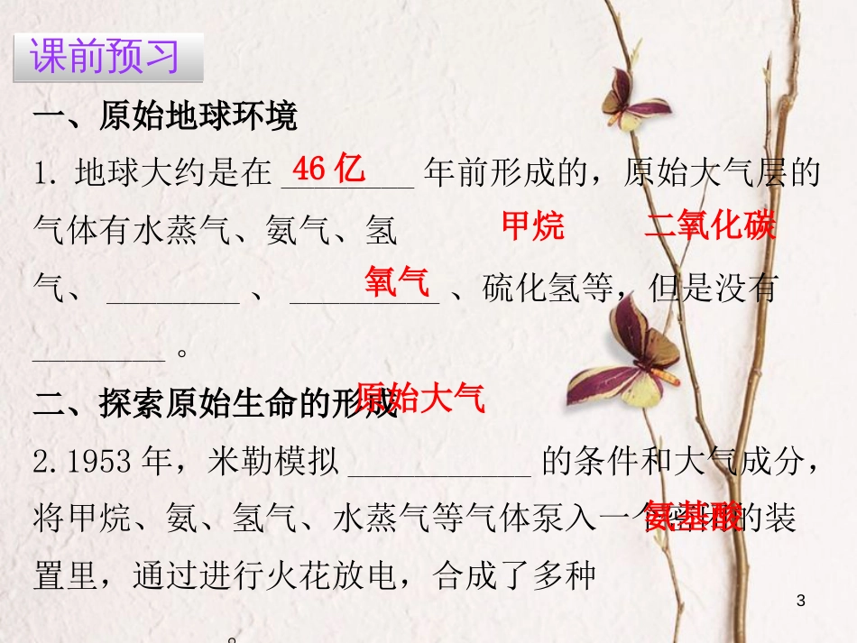 八年级生物下册 7.3.1地球上生命的起源课件（新版）新人教版_第3页