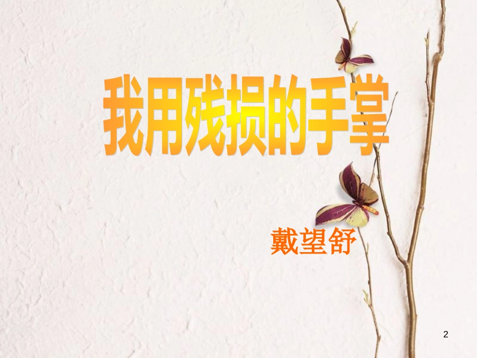 九年级语文下册 第2课《我用残损的手掌》课件 新人教版[共57页]_第2页