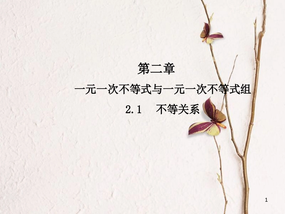 八年级数学下册 2 一元一次不等式与一元一次不等式组 2.1 不等关系课件 （新版）北师大版_第1页