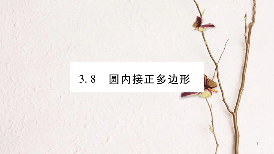 九年级数学下册 第三章 圆 3.8《圆内接正多边形》习题课件 （新版）北师大版_第1页