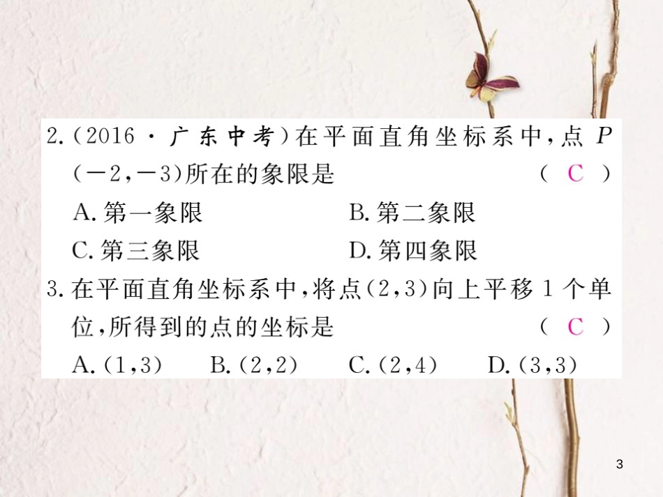 八年级数学下册 第19章 平面直角坐标系河北优化模拟练习课件 （新版）冀教版_第3页