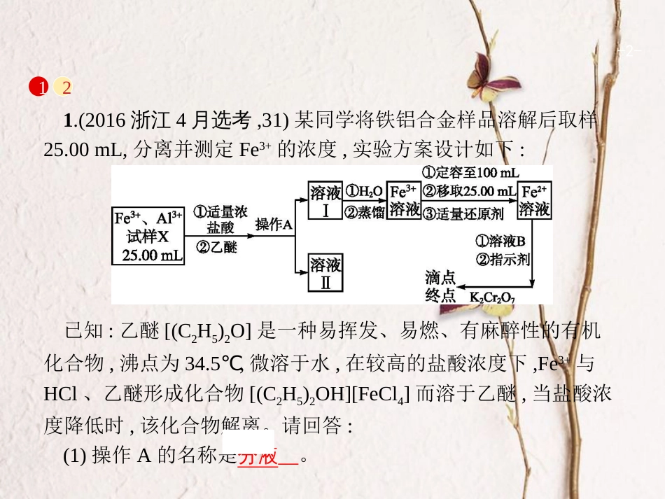 浙江省高考化学一轮复习 第二部分 化学实验综合课件 苏教版[共46页]_第2页