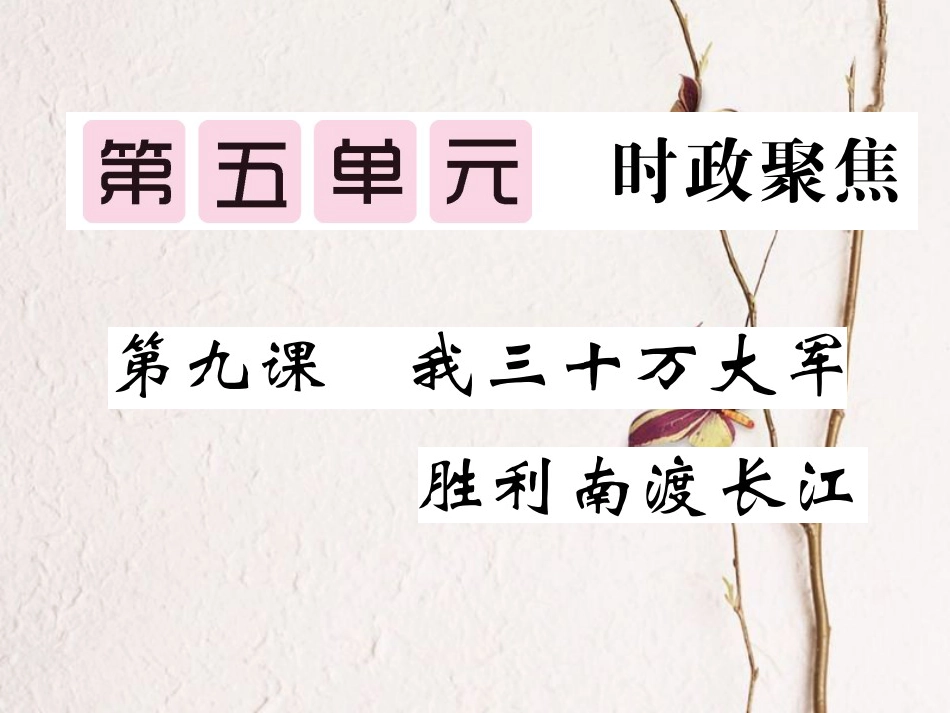 九年级语文上册 9 我三十万大军胜利南渡长江教用课件 北师大版_第1页