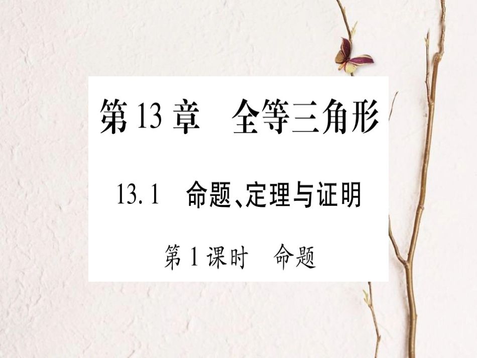 八年级数学上册 13.1 命题、定理与证明习题课件 （新版）华东师大版[共31页]_第1页