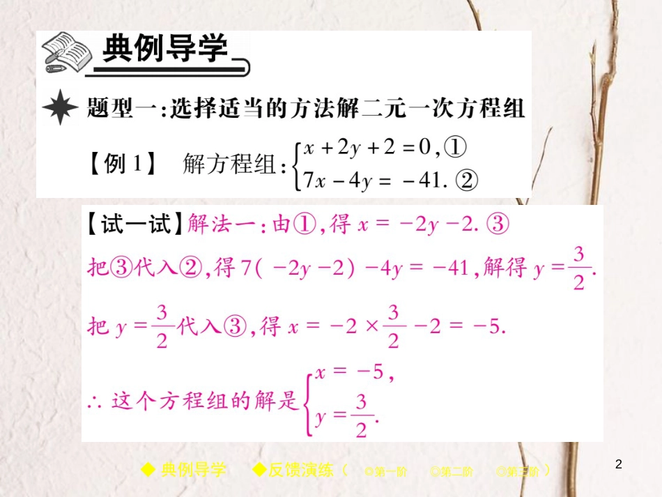 七年级数学下册 8.2 消元—解二元一次方程组（第3课时）课件 （新版）新人教版_第2页