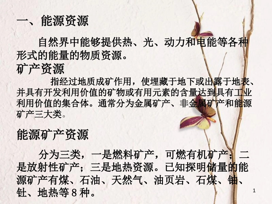 辽宁省抚顺市第一中学学年高一地理 世界地理 6中国资源课件2_第1页