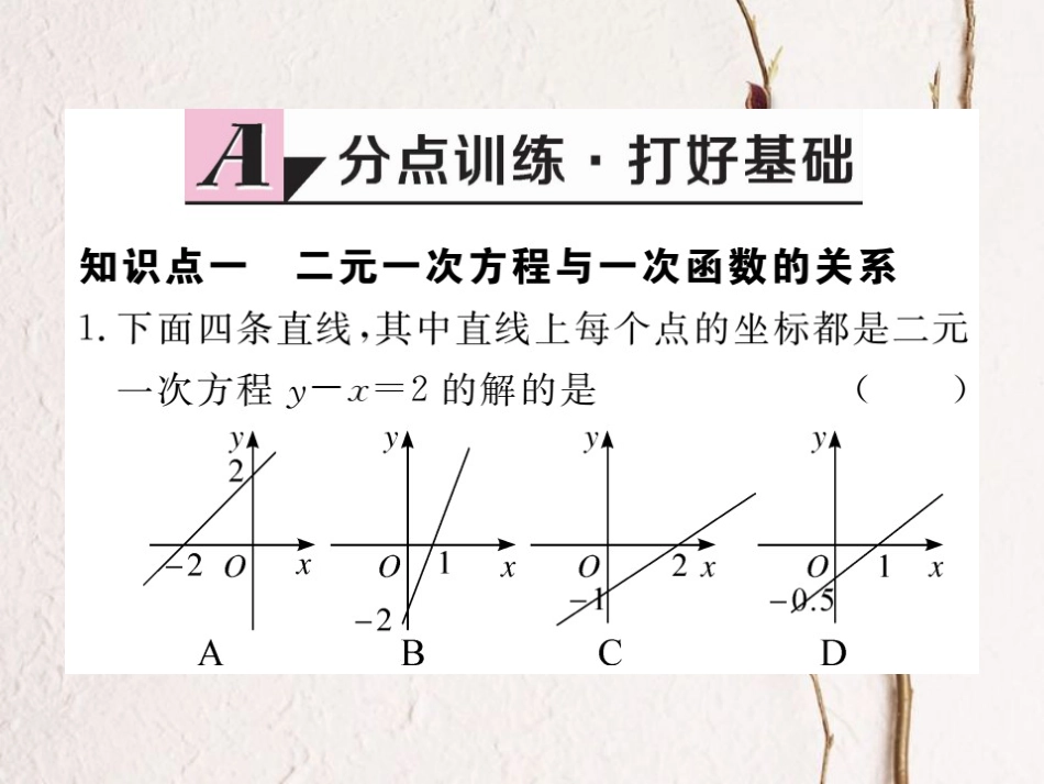 八年级数学上册 5.6 二元一次方程与一次函数习题课件 （新版）北师大版_第1页