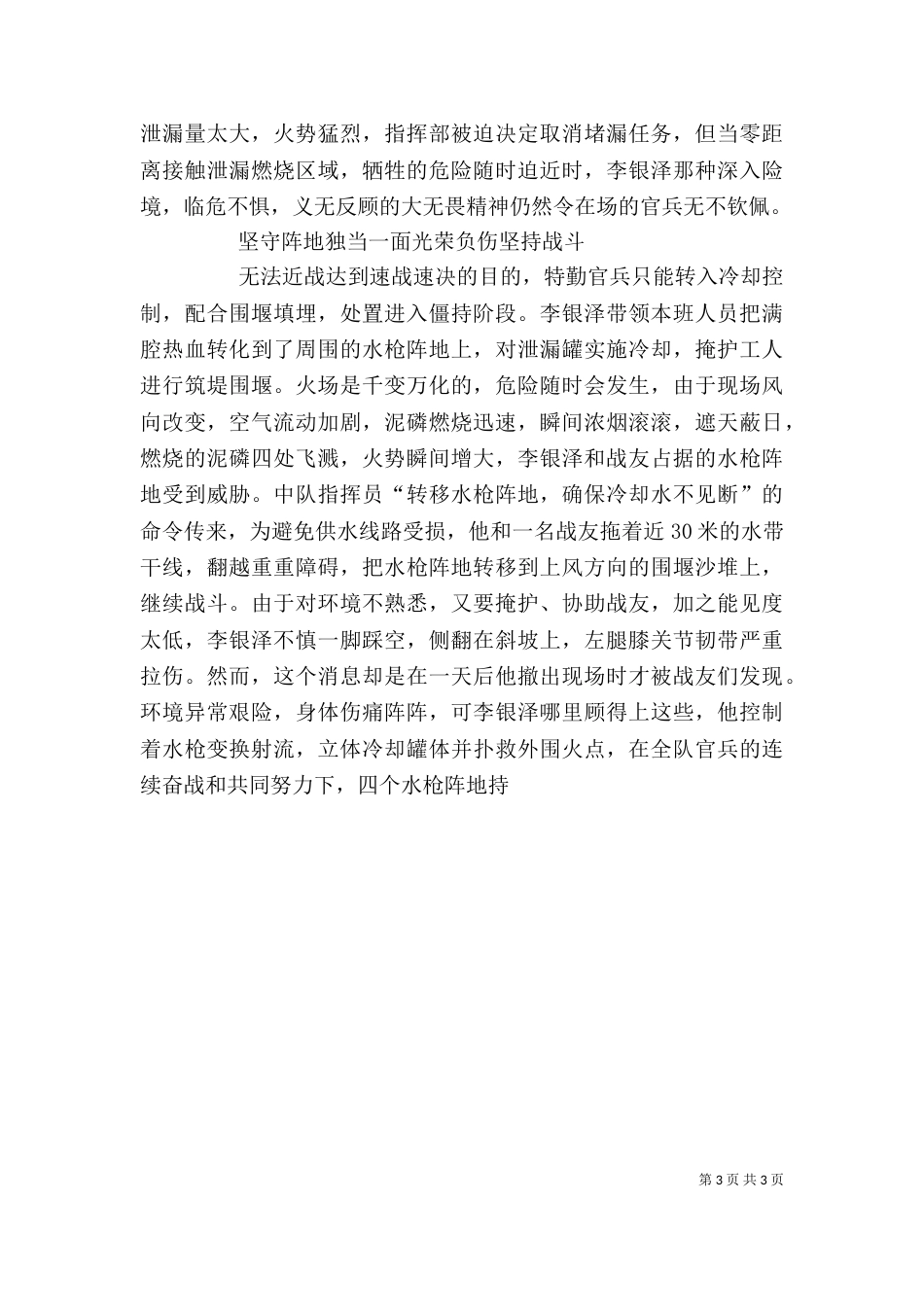 消防支队个人先进事迹材料（二）_第3页