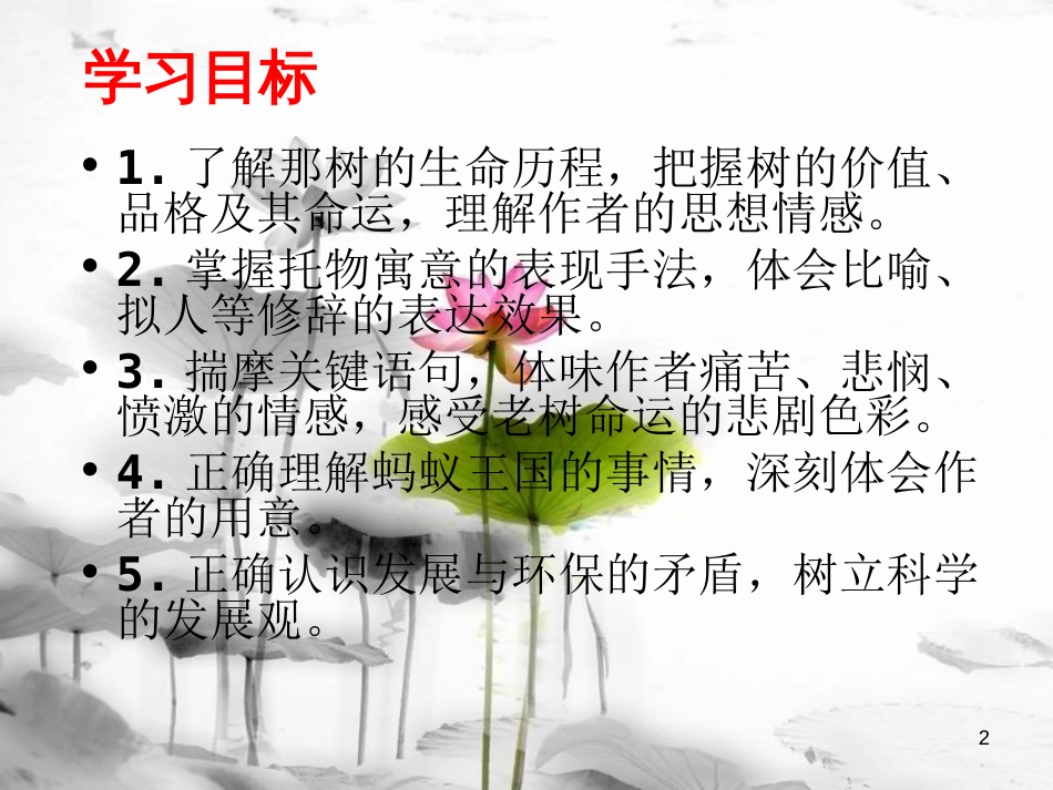 安徽省合肥市育英学校九年级语文下册 第三单元 第10课《那树》课件 新人教版_第2页
