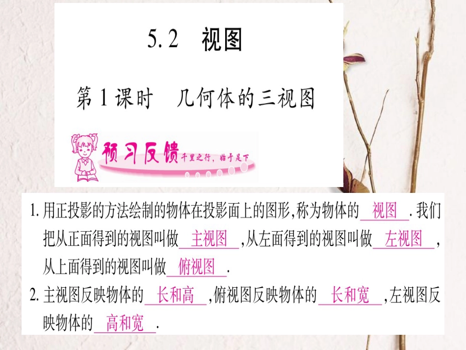 九年级数学上册 5.2 视图习题课件 （新版）北师大版_第1页