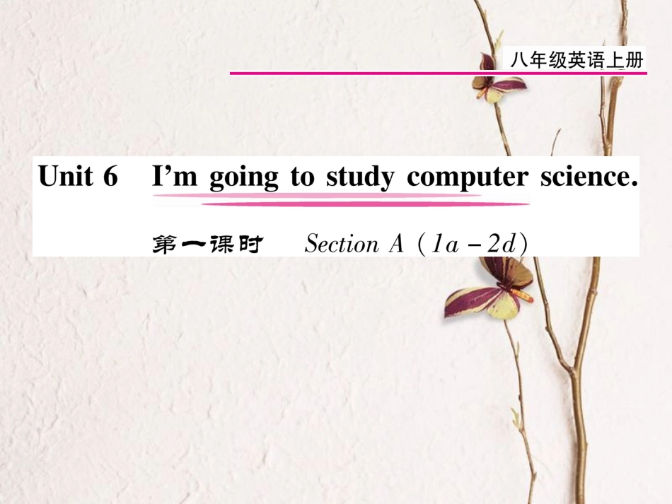 八年级英语上册 Unit 6 I’m going to study computer science（第1课时）课件 （新版）人教新目标版[共9页]_第1页