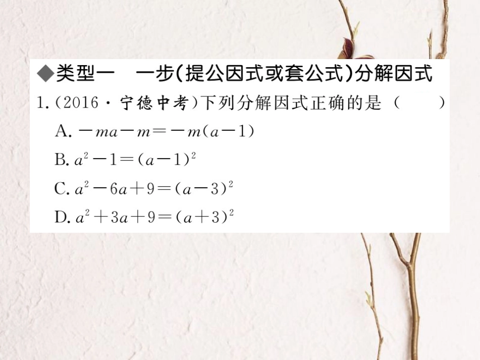 八年级数学上册 解题技巧专题 选择合适的方法因式分解课件 （新版）新人教版[共9页]_第2页