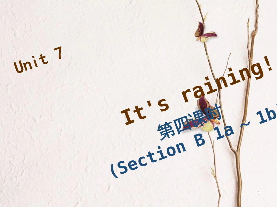 七年级英语下册 Unit 7 It’s raining（第4课时）Section B（1a-1e）习题课件 （新版）人教新目标版_第1页