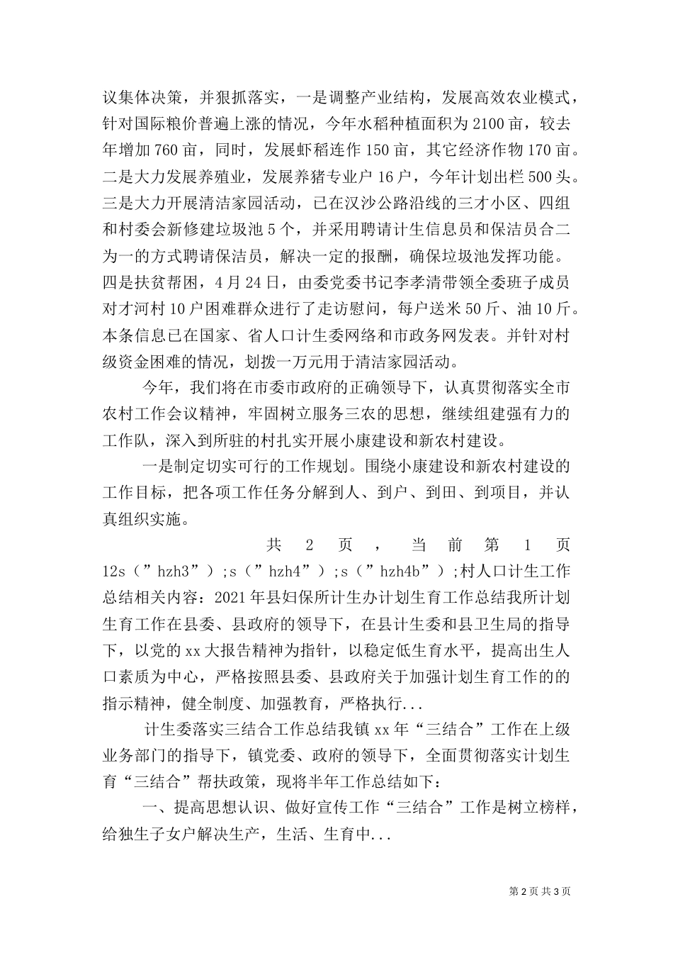 村人口计生工作总结（三）_第2页