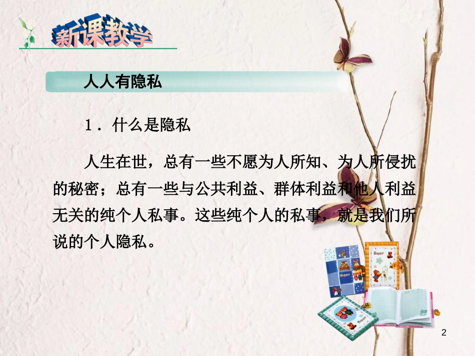 八年级政治下册 第二单元 我们的人身权利 第五课 隐私受保护 第1框 隐私和隐私权课件 新人教版[共29页]_第2页
