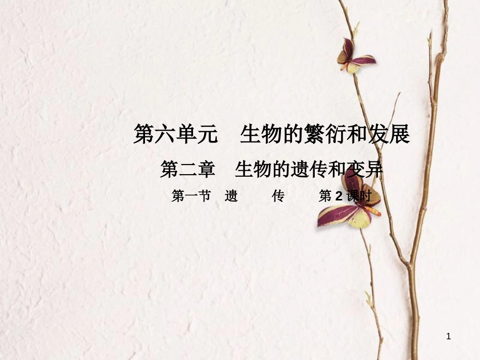 八年级生物下册 第六单元 第二章 第一节 遗传(第2课时)课件 (新版)冀教版_第1页