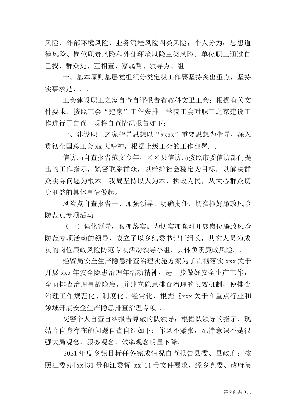 风险点自查报告（三）_第2页