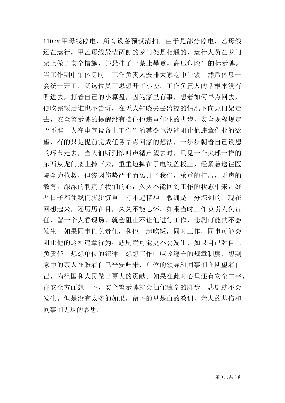 电力安全生产演讲稿（一）_第3页