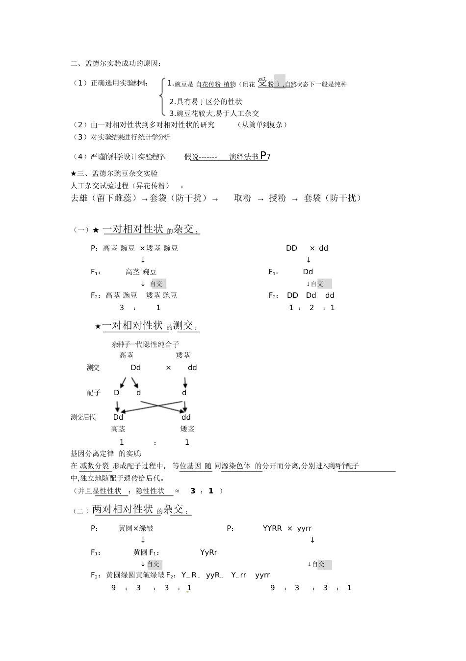 高中生物必修二第一章知识点总结[共9页][共9页]_第3页