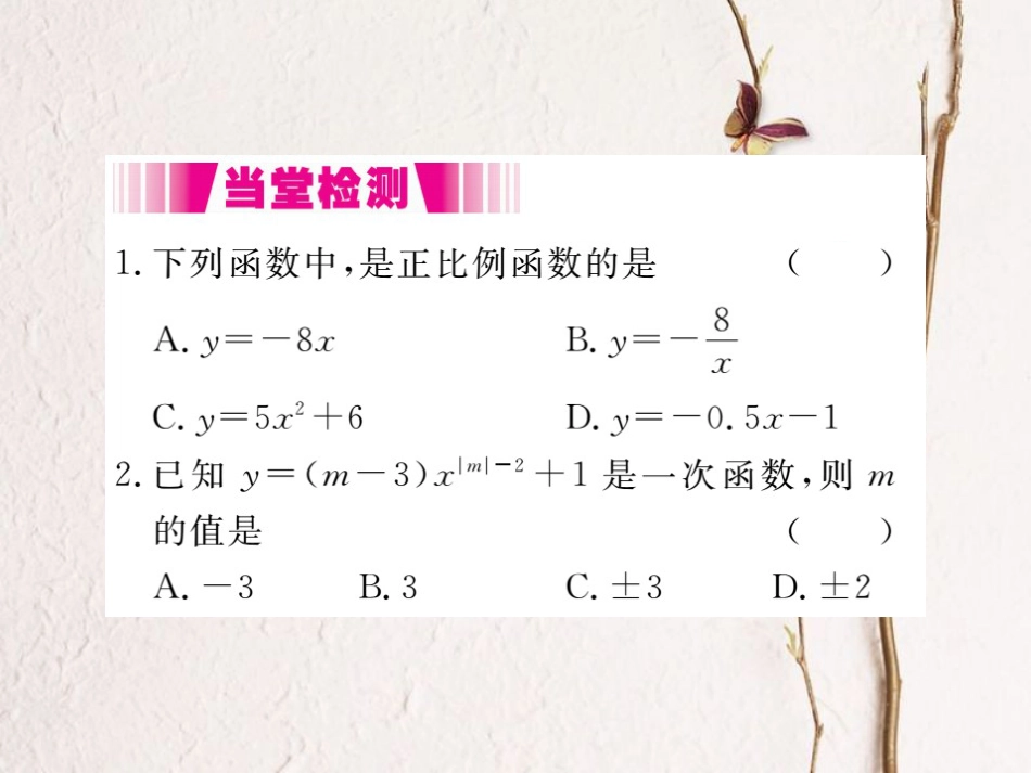 八年级数学上册 4.2 一次函数与正比例函数（小册子）课件 （新版）北师大版_第3页