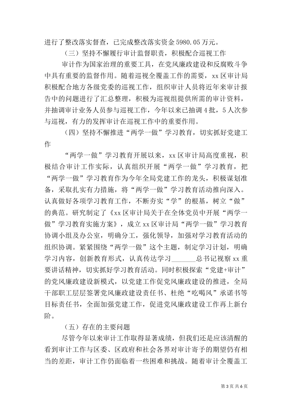 审计局工作总结及计划范文_第3页