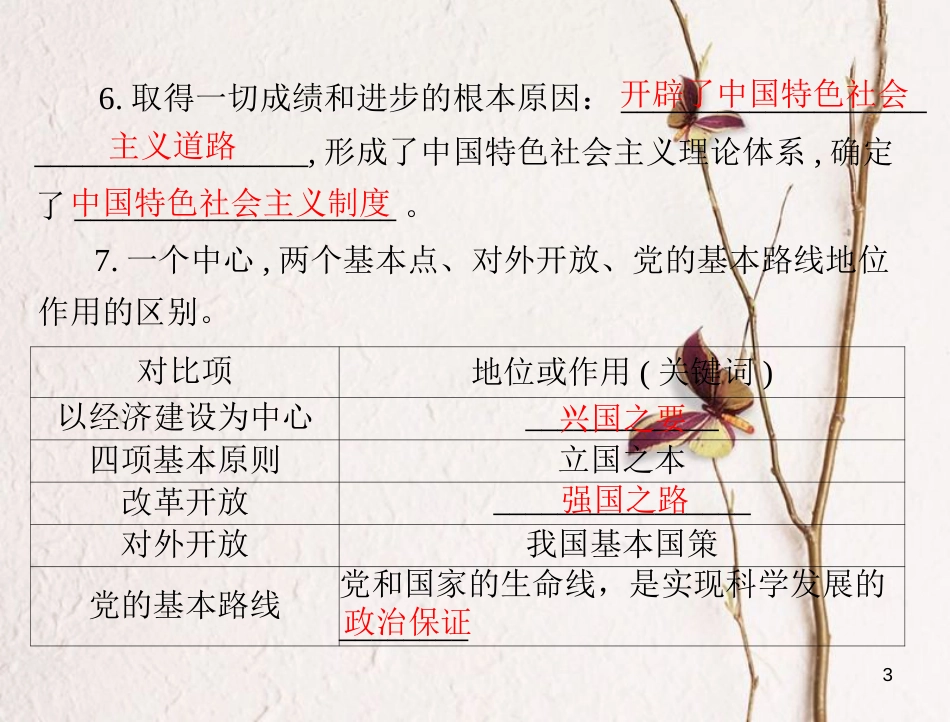 中考政治 第一部分 知识闯关 能力提升 第11课时 认清基本国情 坚持党的基本路线复习课件_第3页