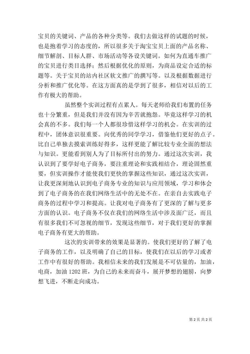 电子商务实训心得（二）_第2页