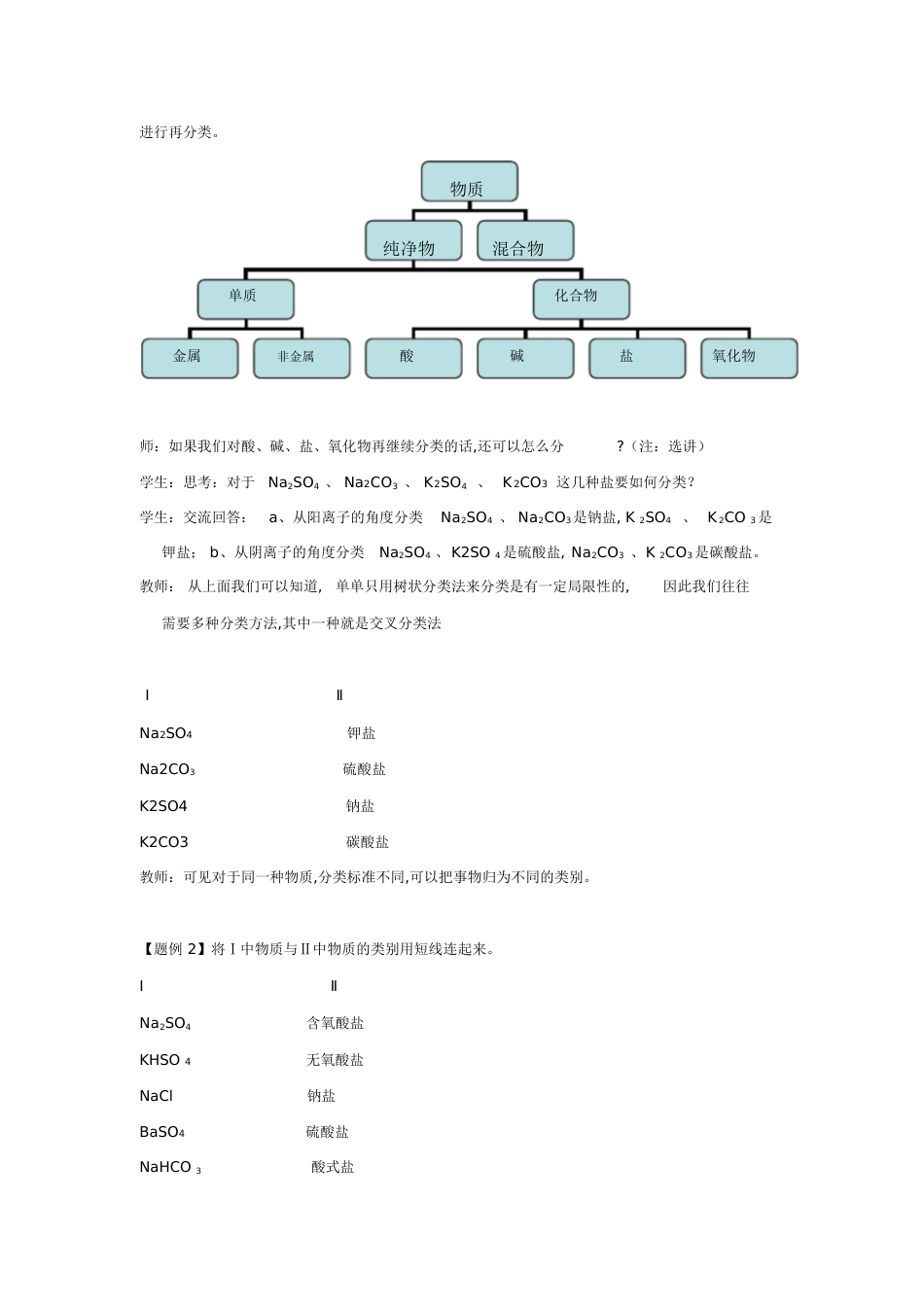 物质的分类教学设计[共11页]_第3页