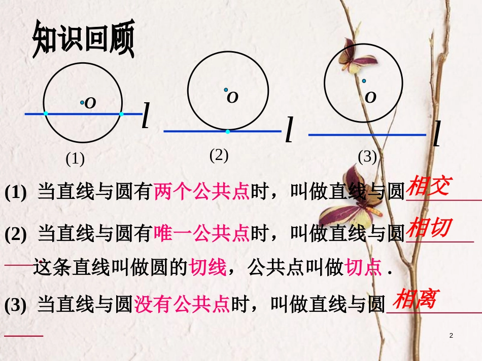 九年级数学下册 3.6.2 直线与圆的位置关系课件2 （新版）北师大版[共23页]_第2页