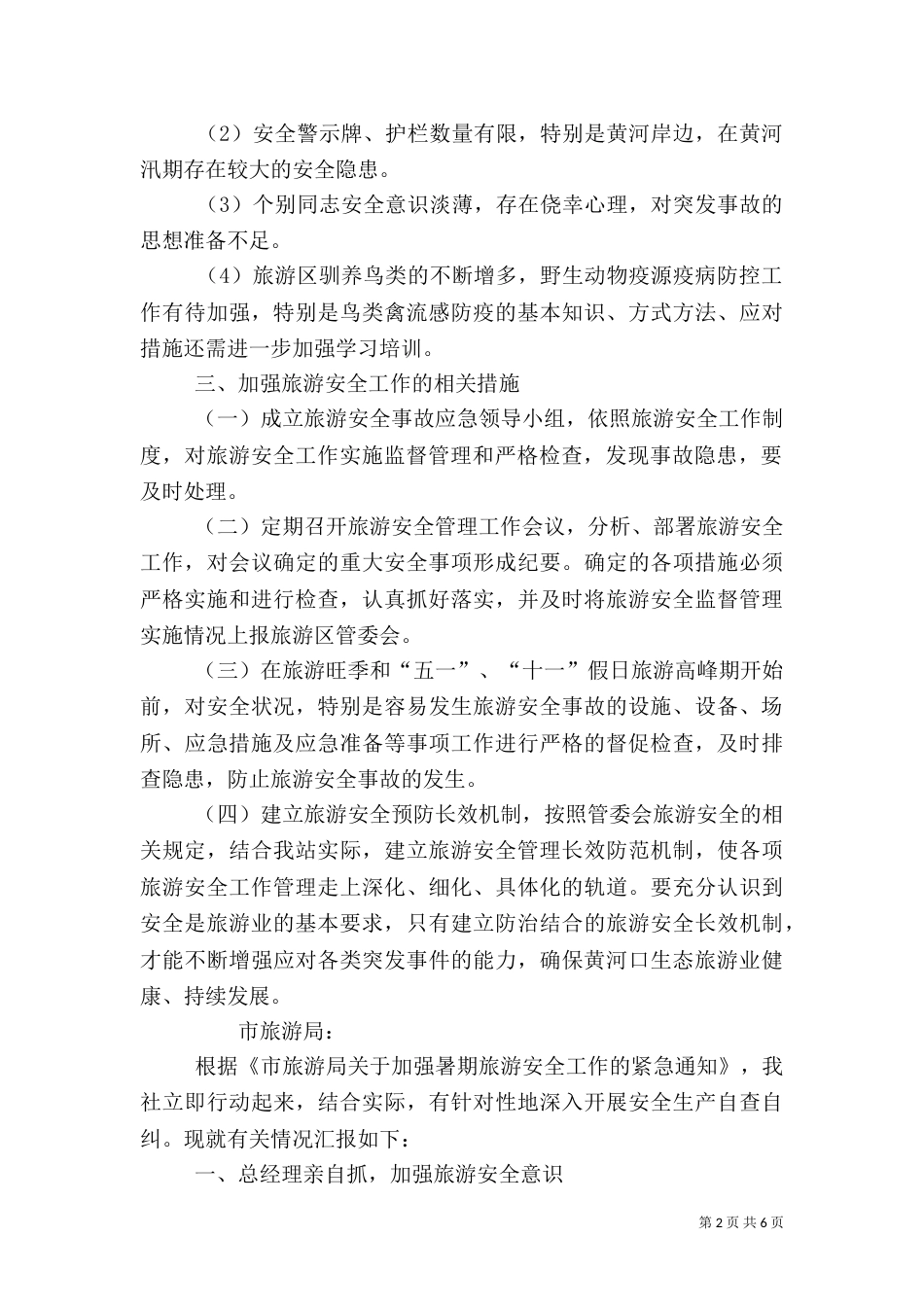 旅游安全自查报告_第2页