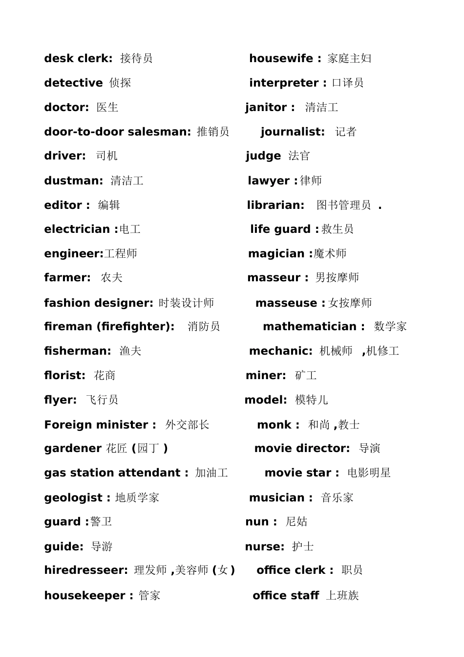 关于职业的英语单词[共6页]_第2页