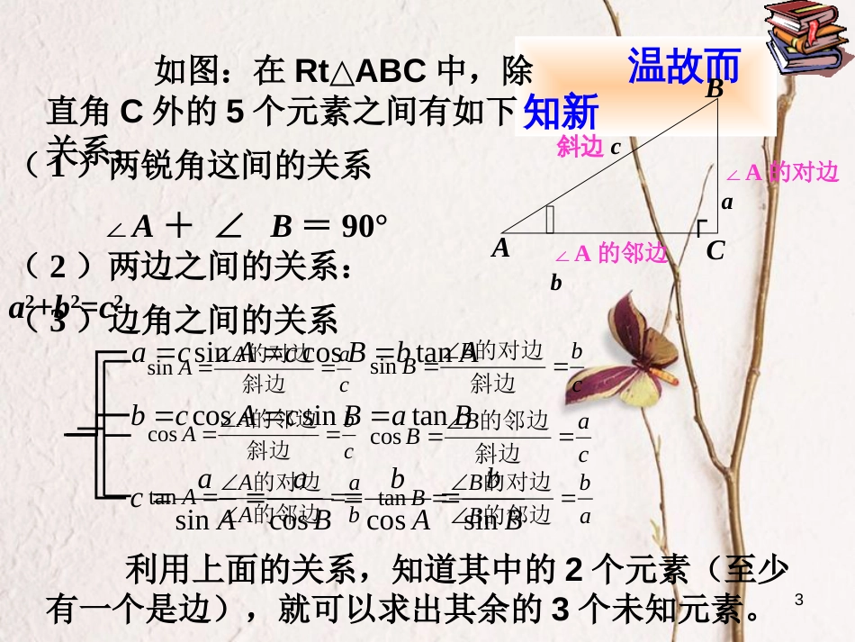 九年级数学上册 23.2 解直角三角形及其应用 解直角三角形课件 （新版）沪科版[共23页]_第3页