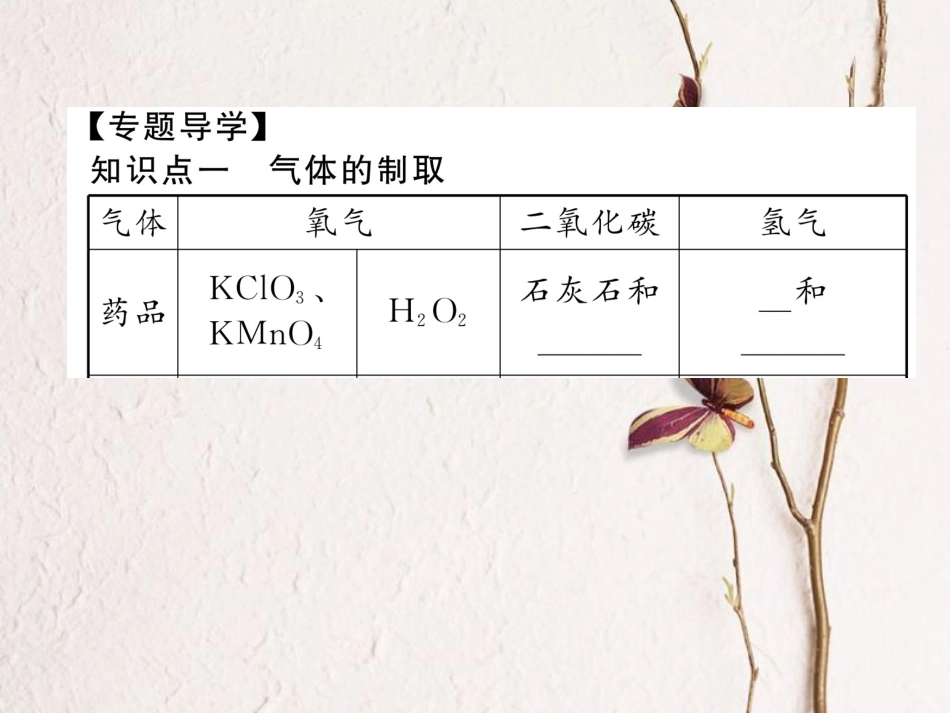 九年级化学上册 第7单元 燃料及其利用 小专题二 气体的制取与检验习题课件 （新版）新人教版[共23页]_第2页