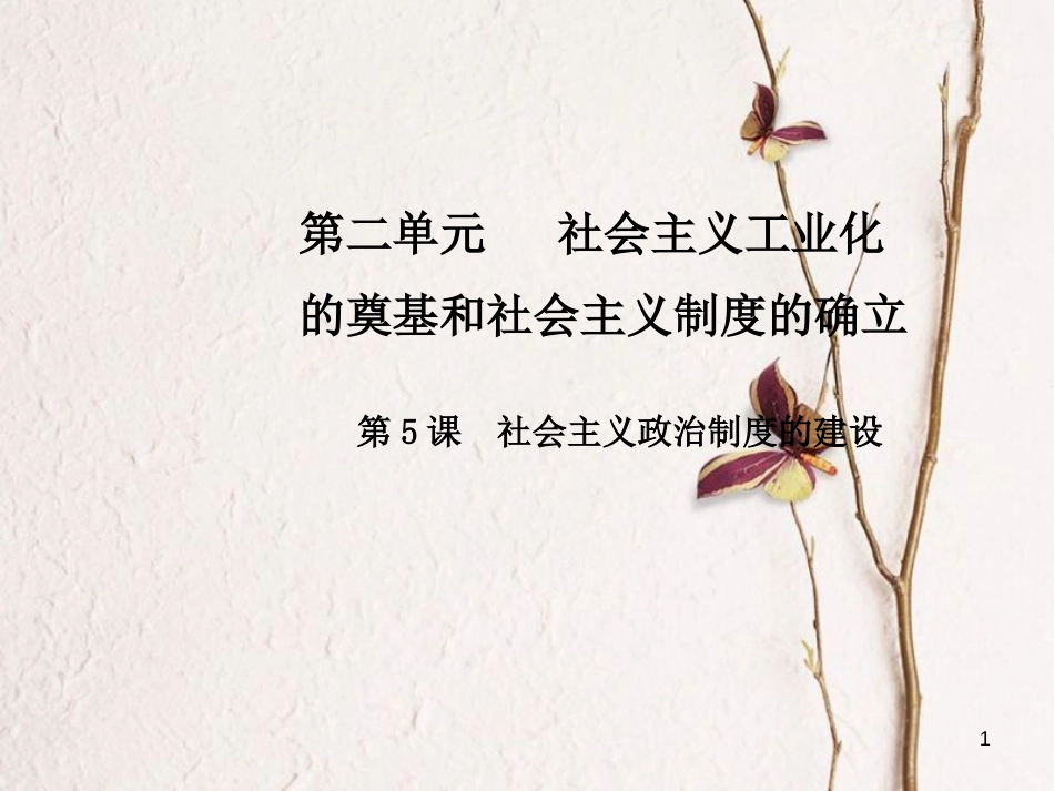 八年级历史下册 第二单元 第5课 社会主义政治制度的建设课件 中华书局版_第1页