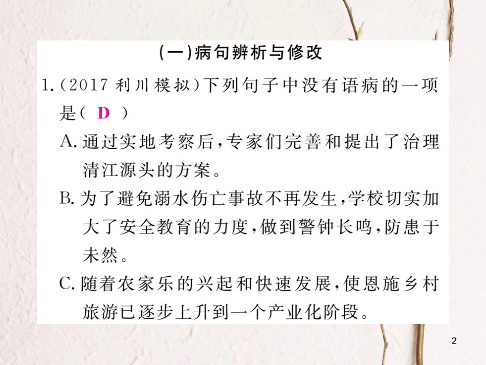 八年级语文下册 专题三 语言运用习题课件 新人教版_第2页