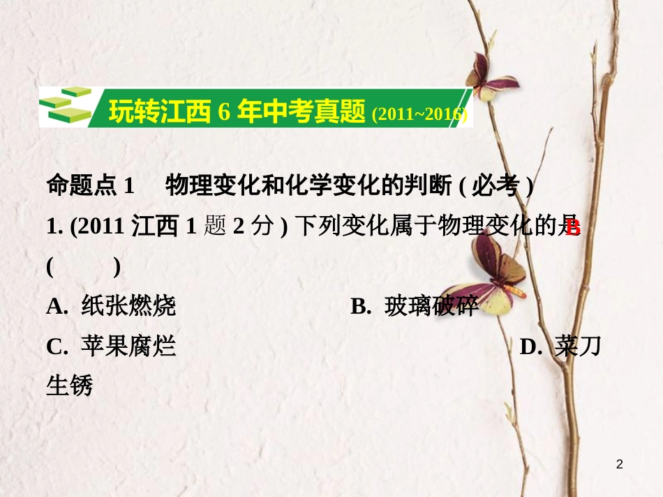 江西省中考化学研究复习 第一部分 考点研究 第一单元 走进化学世界课件_第2页