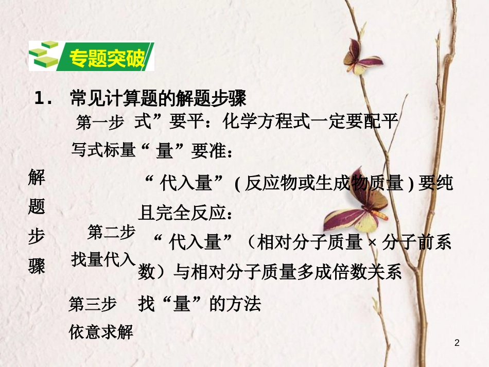 江西省中考化学研究复习 第二部分 专题研究 专题九 常见的化学计算课件_第2页