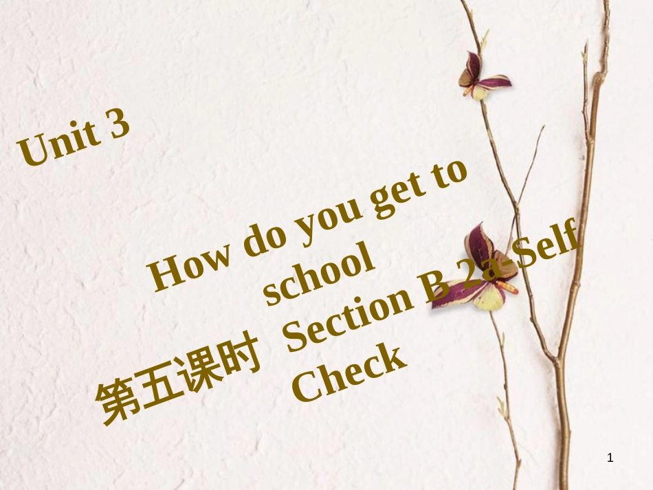 七年级英语下册 Unit 3 How do you get to school（第5课时）Section B（2a-Self Check）习题课件 （新版）人教新目标版_第1页