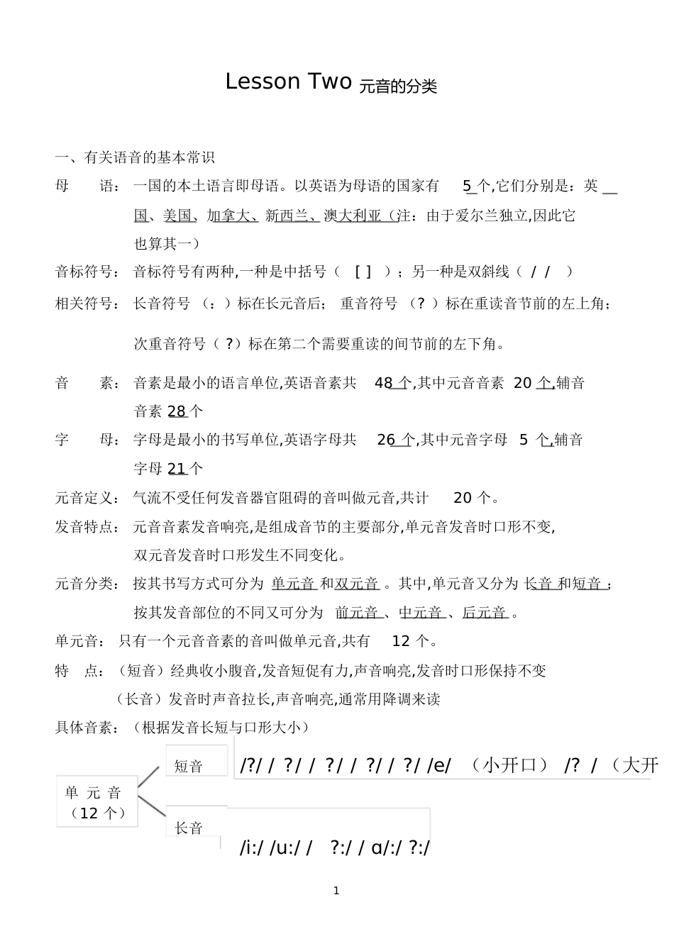 英语元音音素的分类[共4页]_第1页