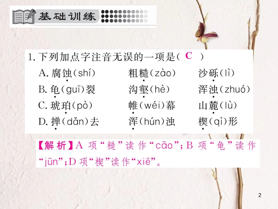 八年级语文下册 第二单元 8 时间的脚印习题课件 新人教版_第2页