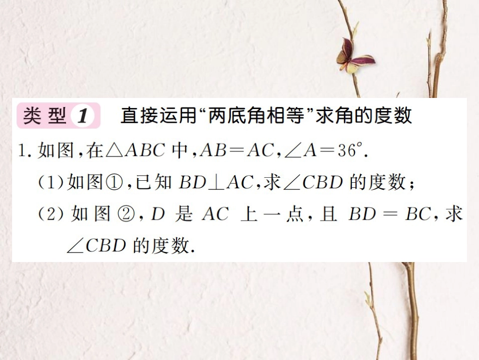 八年级数学上册 滚动小专题（三）有关等腰三角形的解题方法与技巧课件 （新版）湘教版_第2页