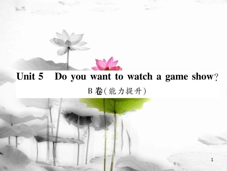 八年级英语上册 Unit 5 Do you want to watch a game showB卷（能力提升）课件 （新版）人教新目标版_第1页